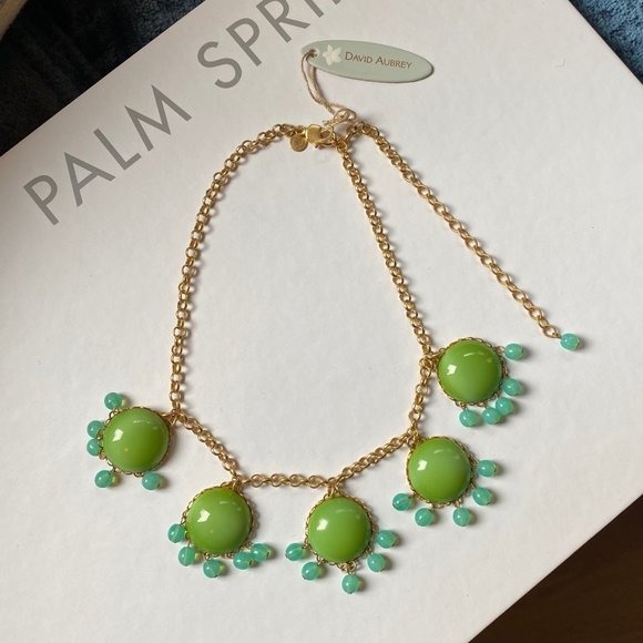 NWT David Aubrey Green Bubble Chain Statement Necklace (Original Packagi… - Picture 7 of 13